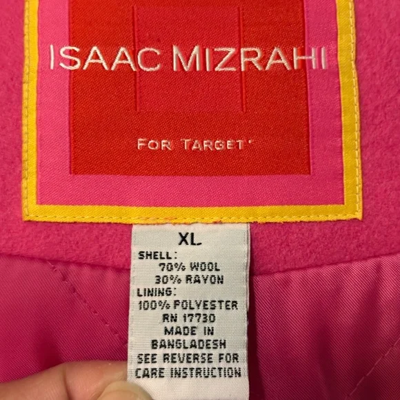 Isaac Mizrahi Hot Pink Wool-Blend Hooded Coat - Picture 12 of 14